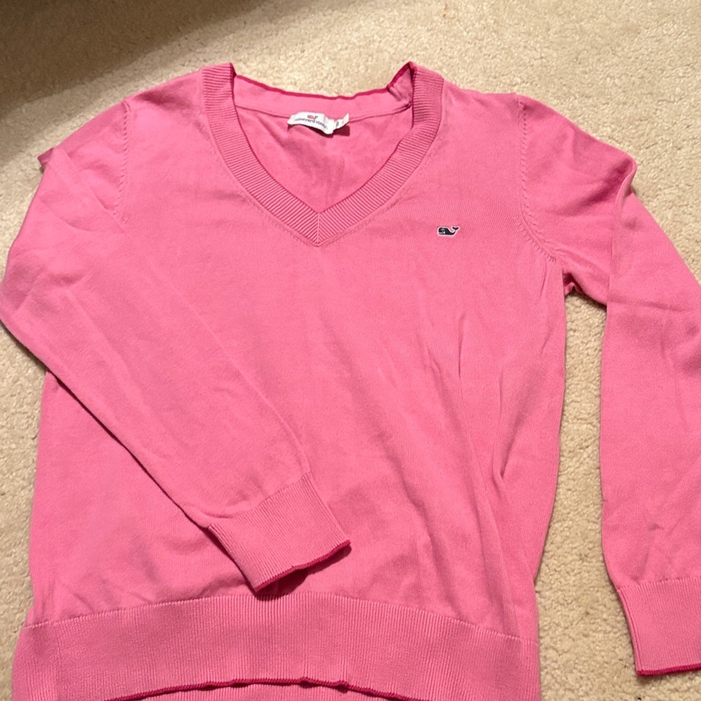 Women’s Vineyard Vine Pink V-Neck Sweater - Size Large